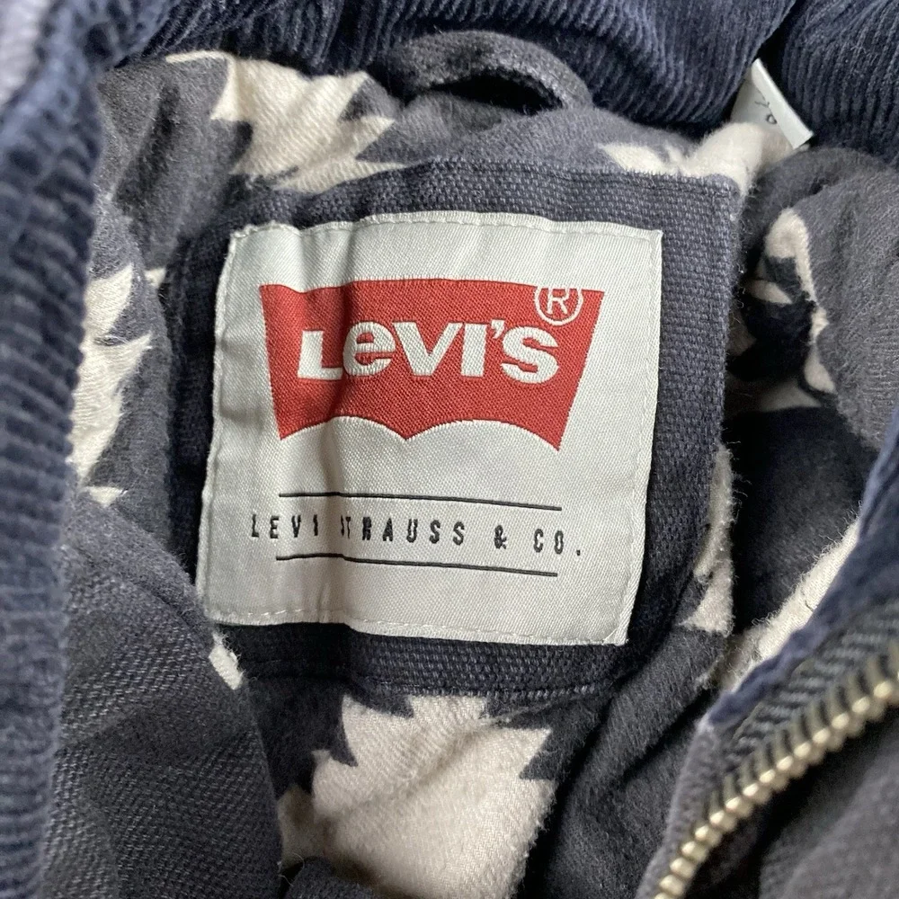 Levis Thick Coat‎ Full Zip Mens Large Black Long Sleeve